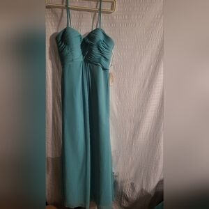 NWT Elegant Teal Seafoam Green Strapless Dress Prom Formals Size 14